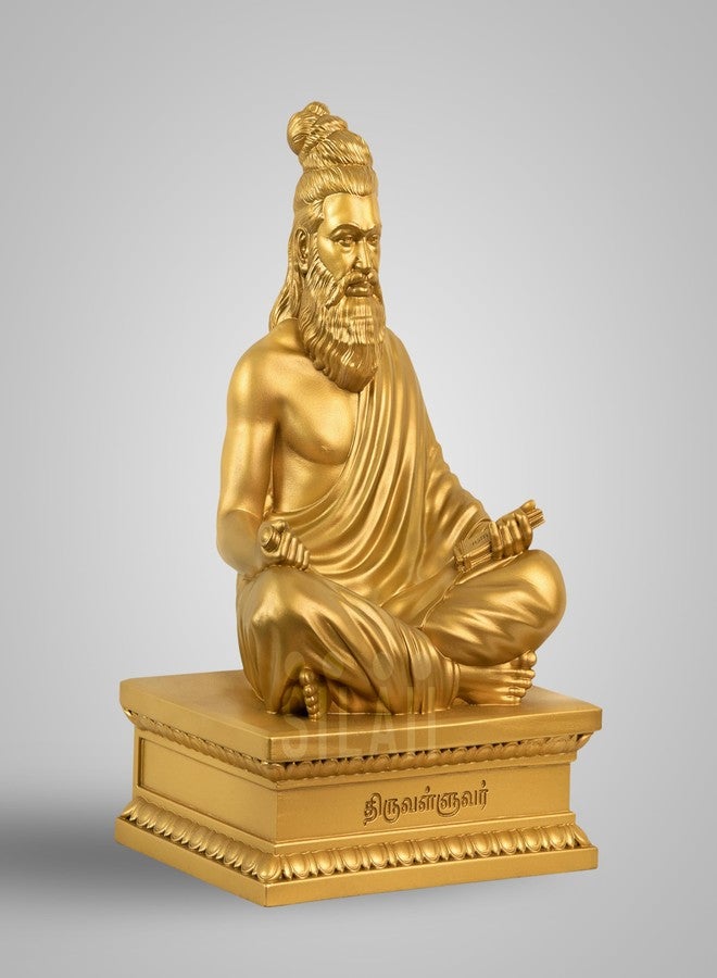 SILAII Thiruvalluvar Sculpture - 6 Inch | Gold Colour Statue Home Decor & Cultural Gifting - Image 3